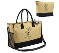 Presentimental Borsa da Donna Personalizzata con Nome Borsa da Spiaggia Grande Borse Tote Borsa Shopping con Cerniera Regalo per Signore Natale Compleanno Festa della Mamma Matrimonio (C)