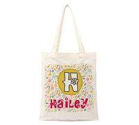 Presentimental Borse di Tela con Iniziali Nome Borse Shopping Personalizzate Borse Tote Regali per Donna Mamme Figlie Amiche Compleanno