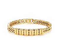 Presentimental Bracciale Cubano da Uomo Personalizzato con 1-6 Nomi Regalo per Festa Del Papà Natale San Valentino per Uomo (Oro-6 nome)
