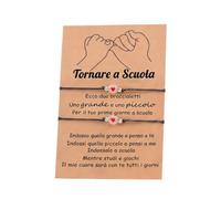Presentimental Braccialetto Madre Figlia per il Primo Giorno di Scuola 2026 - Set Braccialetti con Biglietto - Regolabile Ciondolo in Acciaio inossidabile Regalo Inizio Scuola Mamma e Figlio