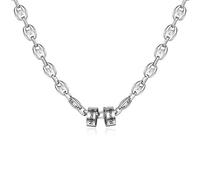 Presentimental Collana con Nome Personalizzata Collana da Uomo in Acciaio inossidabile Argento Regalo per la Festa del papà, Natale, San Valentino (2 NOME)