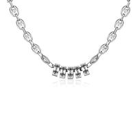 Presentimental Collana con Nome Personalizzata Collana da Uomo in Acciaio inossidabile Argento Regalo per la Festa del papà, Natale, San Valentino (5 NOME)