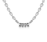 Presentimental Collana con Nome Personalizzata Collana da Uomo in Acciaio inossidabile Argento Regalo per la Festa del papà, Natale, San Valentino (4 NOME)