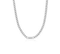 Presentimental Collana Personalizzata con 1-5 Nomi per Uomo Donna in Acciaio inossidabile Catena Cubana 6 mm Regolabile Regalo per Compleanni Anniversari Festa del papà Natale (Argento-1 nome)