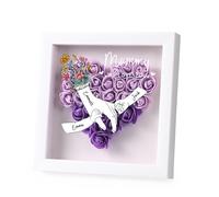 Presentimental Cornici Personalizzato con Nome e Fiore di Rosa 8x8 Regalo per Mamma Nonna Regali di Natale Regalo per Festa Della Mamma Compleanno (viola)