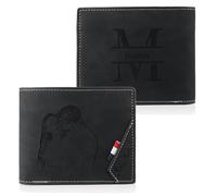 Presentimental Portafoglio in Pelle Personalizzato da Uomo con Nome - Porta Carte RFID con Foto - Regalo Personalizzato per Festa Del Papà, Natale, Compleanno, San Valentino (A)
