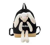 Presentimental Zaino per Bambini Personalizzato con Nome Regalo per Scuola Materna Zaini per il Ritorno a Scuola per Figlio Figlia (Coniglio-nero)