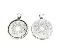 Présentoirs pour bijoux Accessori Création, supporto cabochon ciondolo Rosone, 36 x 28 mm, 5 pezzi, colore: Grigio