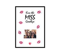 Presentou Kiss The Miss Goodbye Poster come ricordo dell'addio al celibato, addio al nubilato, gioco JGA | Bachelorette Party DIN A3