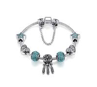 Presentski Bracciale Charms Dream Catcher in Argento Placcato 925 Charm Ciondolo a Forma di Fiore per Ragazze