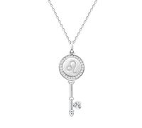 Presentski Collana con Ciondolo Costellazione Donna: in Argento Sterling 925 Leo Chiave Collane Pendente, Retrò Ciondoli Astrologia Galassia, Moda Oroscopo Gioielli Regalo di Compleanno per Ragazze