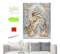 Presepe, arte con perline, decorazione religiosa, con strumenti