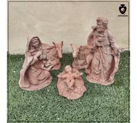 Presepe artigianale in terracotta personaggi re magi statuine per esterno cm 30