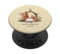 Presepe Boho God's Love Made Visible Christmas PopSockets PopGrip Adesivo