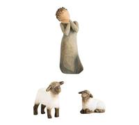 presepe Born Scene Willow-Tree figura Resina Nascita Belen Natale Sacra Famiglia Decorazione (A-3 pezzi)