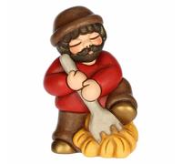 Presepe Classico Thun, Uomo con forcone e fieno rosso