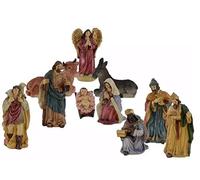 Presepe Completo Natività Personaggi 12 cm, 10 soggetti in Resina alt qualità ideale per presepi da esposizione