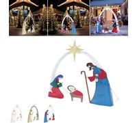 Presepe da esterno, decorazioni natalizie da esterno, presepe, presepe illuminato da esterno, decorazioni natalizie for cortile esterno impermeabile, con 150 luci a LED for cortili e prati(Blue)