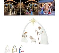 Presepe da esterno, decorazioni natalizie da esterno, presepe, presepe illuminato da esterno, decorazioni natalizie for cortile esterno impermeabile, con 150 luci a LED for cortili e prati(White)