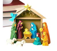 Presepe Di Carta, Artigianato Di Carta Natale Religioso Fatto A Mano, Set Di origmi Fai-da-Te Con Animali Di Gesù Angeli, Decorazione Pieghevole Educativa Creativa, Per Principianti Giovani Amici Di