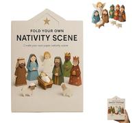 Presepe di carta fai da te, kit artigianale per principianti con origami 3D, decorazioni natalizie e regalo per gli amanti del fai da te, attività per la scuola domenicale e il Natale (B-COLOR)