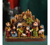 Presepe di Natale illuminato Statua in miniatura della nascita di Gesù
