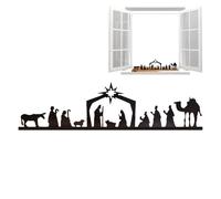 Presepe di Natale in ferro - Portacandele da tavolo con presepe | Silhouette cristiana religiosa portacandele centrotavola per panchina del , sala festa, tavolo da parete, decorazione per