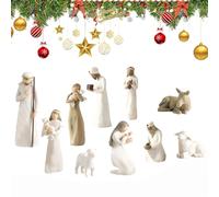 Presepe di Natale, set di presepe Born Scene, statuette presepe in resina, nascita Belen Natale, presepe con statuette in resina sacra famiglia, decorazione