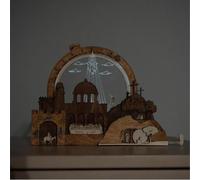 Presepe illuminato Addobbo Natalizio in Legno da Tavolo con Conto alla | Promemoria per il countdown delle feste per Casa, Home Office, Comodino, Appartamento, Soggiorno, Camera da Letto,