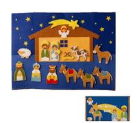 Presepe in feltro Project, set per raccontare storie natalizie con personaggi in feltro, per migliorare il rapporto tra nipoti, giocattoli educativi religiosi interattivi per bambini piccoli (1PC)