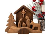 Presepe in Legno Ornamento Natalizio Da Scrivania E Decorazione Religiosa
