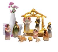 Presepe Natale,Statuette di Presepe di Resina per la nascita - Per la tovaglia e la celebrazione del Ringraziamento