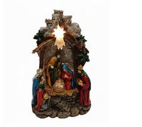 Presepe Natalizio con Luci a LED e Sacra Famiglia Re Magi Stella Cometa Luminosa 28cm Completo Gesù Giuseppe Maria Re Magi Idea Regalo di Natale