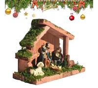 Presepe natalizio, decorazione religiosa per la casa della Sacra Famiglia, statuette di Natale presepe presepe, per cristiano da interni, soggiorno, ufficio, appartamento, fattoria, festa di