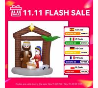 Presepe natalizio gonfiabile Outsunny con luci a LED 150X90X185 cm Multicolor