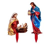 Presepe natalizio per esterni, decorazione natalizia per il cortile del presepe di Gesù, in acrilico, decorazione natalizia per esterni