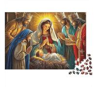 Presepe Natalizio Puzzle 1000 Pezzi Gioco di Puzzle 1000 Pezzi Carta per Adulti Decorazione Casa Relax Regalo 38x26cm/1000pcs