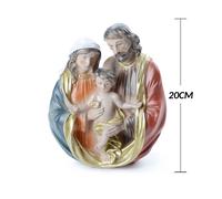 PRESEPE NATIVITà IN RESINA SCENARIO SACRA FAMIGLIA DECORAZIONI NATALIZIE 20CM