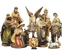 Presepe Natività Lusso con 11 soggetti Fino a 35 cm Personaggi Statue in Resina Natività Giuseppe Maria Gesù Bambino, Re Magi, Bue e Asinello, Angelo, Pastore con Pecora