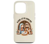 Presepe O Come, Let Us Adore Him Boho Christmas Custodia per iPhone 13 Pro
