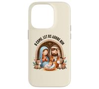 Presepe O Come, Let Us Adore Him Boho Christmas Custodia per iPhone 14 Pro