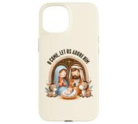Presepe O Come, Let Us Adore Him Boho Christmas Custodia per iPhone 15