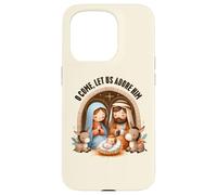 Presepe O Come, Let Us Adore Him Boho Christmas Custodia per iPhone 15 Pro