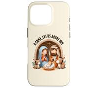 Presepe O Come, Let Us Adore Him Boho Christmas Custodia per iPhone 16 Pro