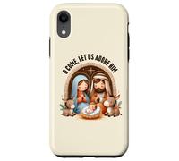 Presepe O Come, Let Us Adore Him Boho Christmas Custodia per iPhone XR