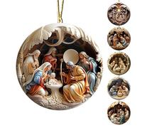 Presepe - Ornamento Della Natività Di Gesù Per Natale | Figura Della Nascita Di Gesù, Ornamento Religioso Per L'albero Di Natale, Decorazione Del Presepe Della Sacra Famiglia, Figure Del Presepe