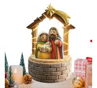 Presepe per Interni - Decorazioni Natalizie In Resina Con Luce LED - Statua della Natività Figure Collezionabili Decor da Tavolo - per Tavolo Scaffale Camera da Letto Soggiorno Ufficio Dormitorio Fest