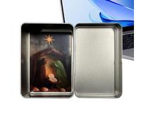 Presepe per interni, statuette religiose in di mare e legno, decorazione per presepe con scatola di latta, per casa, lavoro, soggiorno, libreria, caminetto, celebrazioni stagionali, riunioni di