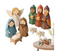 Presepe per le Feste,Decorazioni per Feste Presepe Artigianale - Lavori In Carta Per Natale Religioso | Ideale per Principianti Uomini Donne Ragazzi Ragazze Giovani Famiglia Amici 20/200