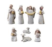 Presepe - Presepe di Natale | Ornamenti natalizi, statuetta in resina con decorazioni per la mangiatoia di Gesù, per la casa, soggiorno, glii , glii uffici, gli amici di famigllia, Pasqua e Capod